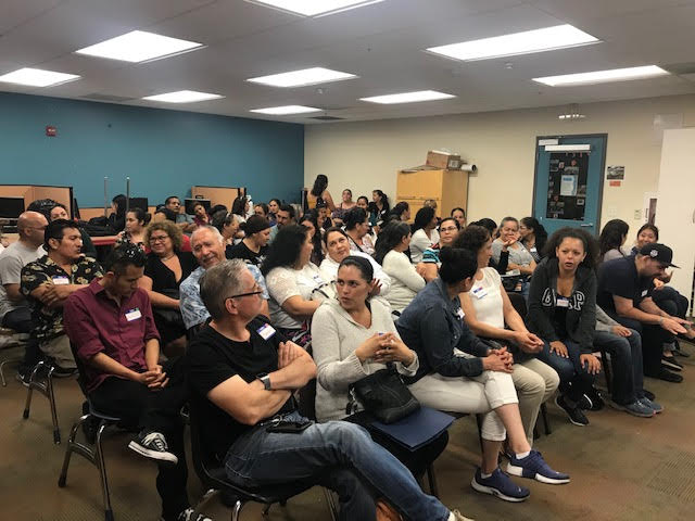 Group of parents at presentation